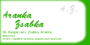 aranka zsabka business card